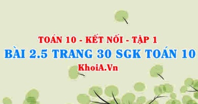 Bài 2.5 trang 30 SGK Toán 10 tập 1 Kết nối tri thức